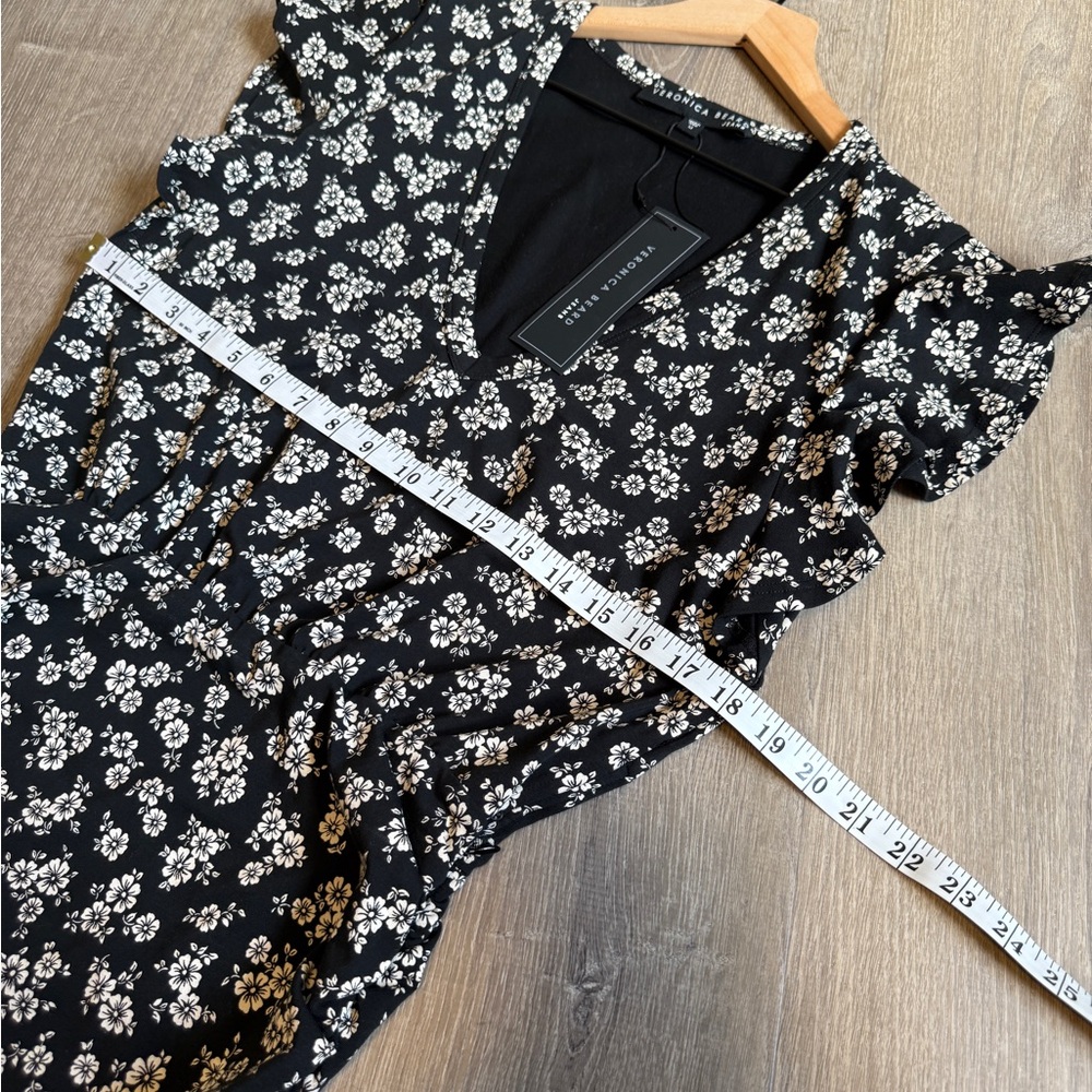 Veronica Beard Black Floral Dress-Size M-NWT - Picture 9 of 14